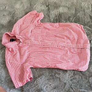 GAP Kids Pink Checkered Button Down Shirt